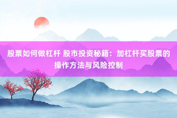股票如何做杠杆 股市投资秘籍：加杠杆买股票的操作方法与风险控制