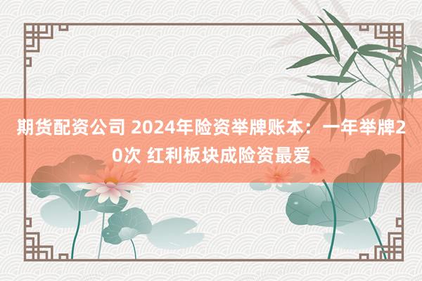期货配资公司 2024年险资举牌账本：一年举牌20次 红利板块成险资最爱