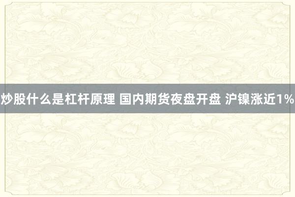 炒股什么是杠杆原理 国内期货夜盘开盘 沪镍涨近1%