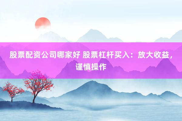 股票配资公司哪家好 股票杠杆买入：放大收益，谨慎操作